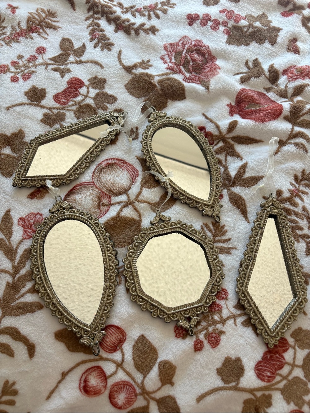 Ornate Gold Hanging Mirrors - Set of 4